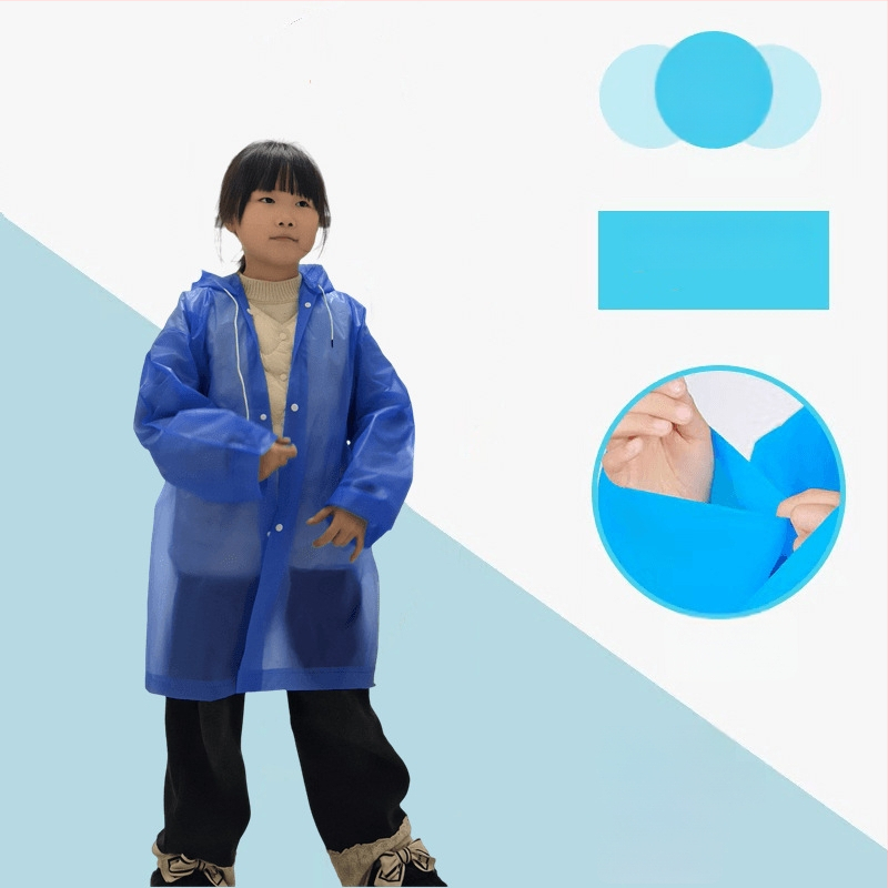 Esőponcho felnőtteknek, EVA anyagból, vastag, egy darabos, túrázáshoz és utazáshoz