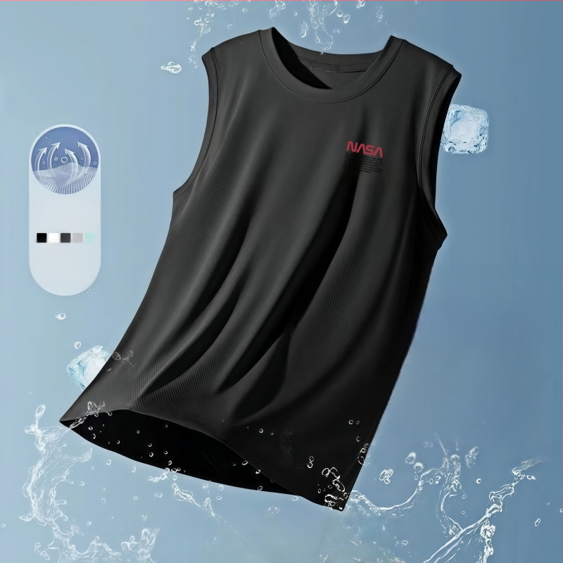 Muško prozračna bezrukavna majica od ice silk, ljetna, velika veličina, za vježbanje
