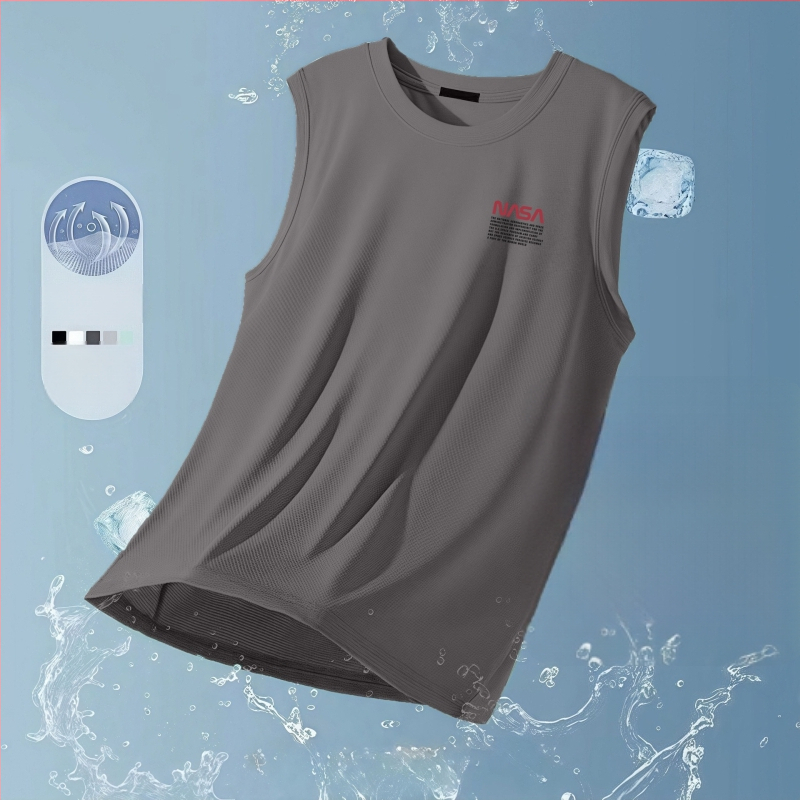 Muško prozračna bezrukavna majica od ice silk, ljetna, velika veličina, za vježbanje