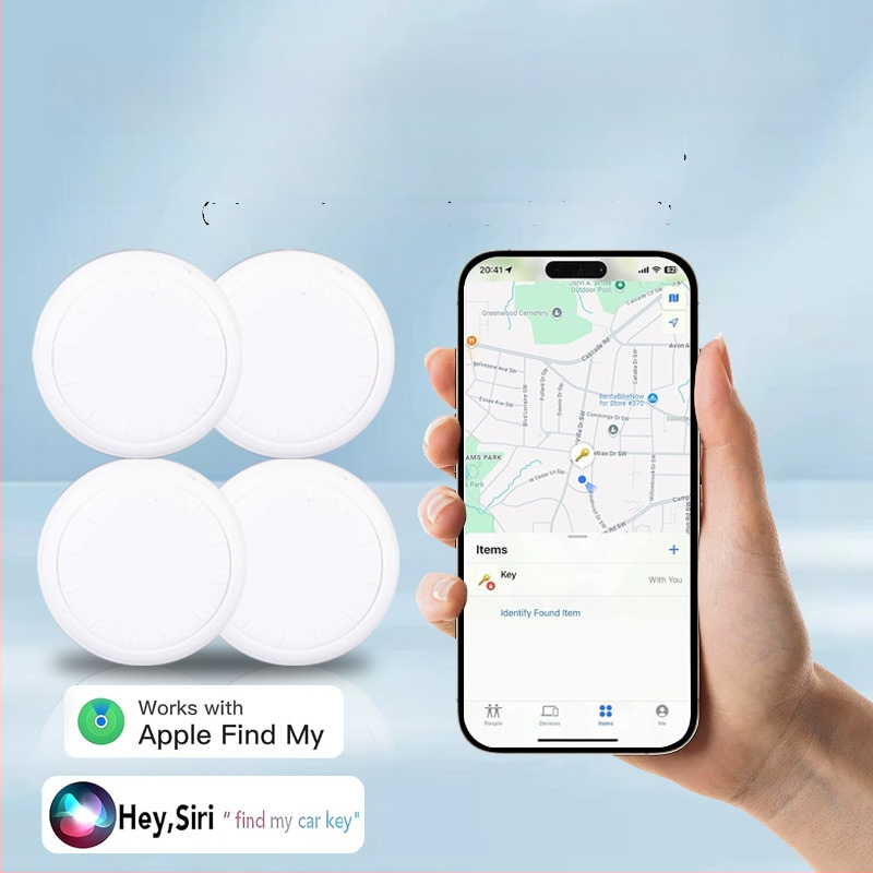 AirTag Bluetooth nyomkövető eszköz állatok számára, modell C281, 210 mAh akkumulátor, 7 g tömeg, iOS-kompatibilis, nyomkövetés és riasztás