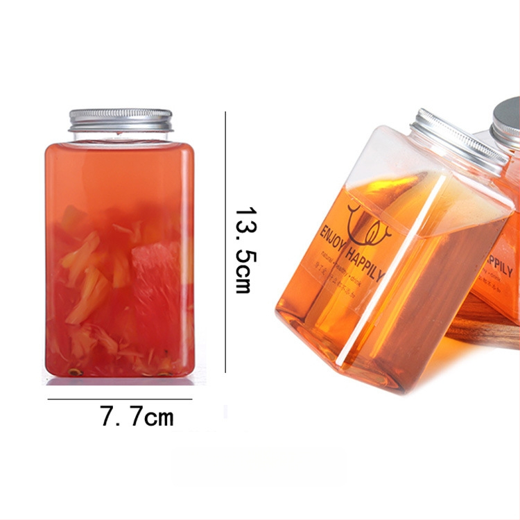 Jednokratna zatvorena plastična kvadratna čaša za napitke, 401–500 ml, PET