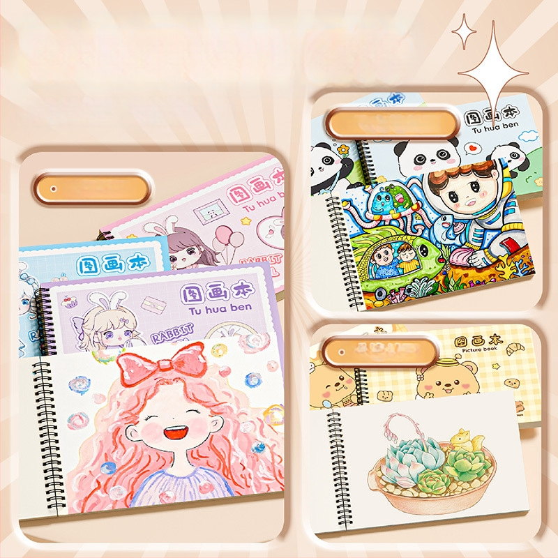 Пружинно подвързана тетрадка за рисуване с удебелена хартия, устойчива на избиване на мастило, 30 листа