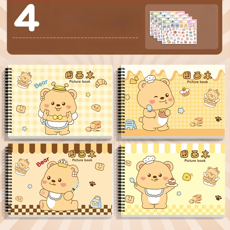 Пружинно подвързана тетрадка за рисуване с удебелена хартия, устойчива на избиване на мастило, 30 листа