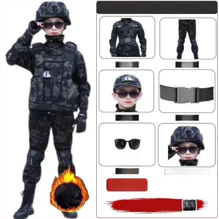 Zimski dječji kamuflažni uniformni komplet za učenike osnovne i srednje škole, za dječake i djevojčice, vojna obuka