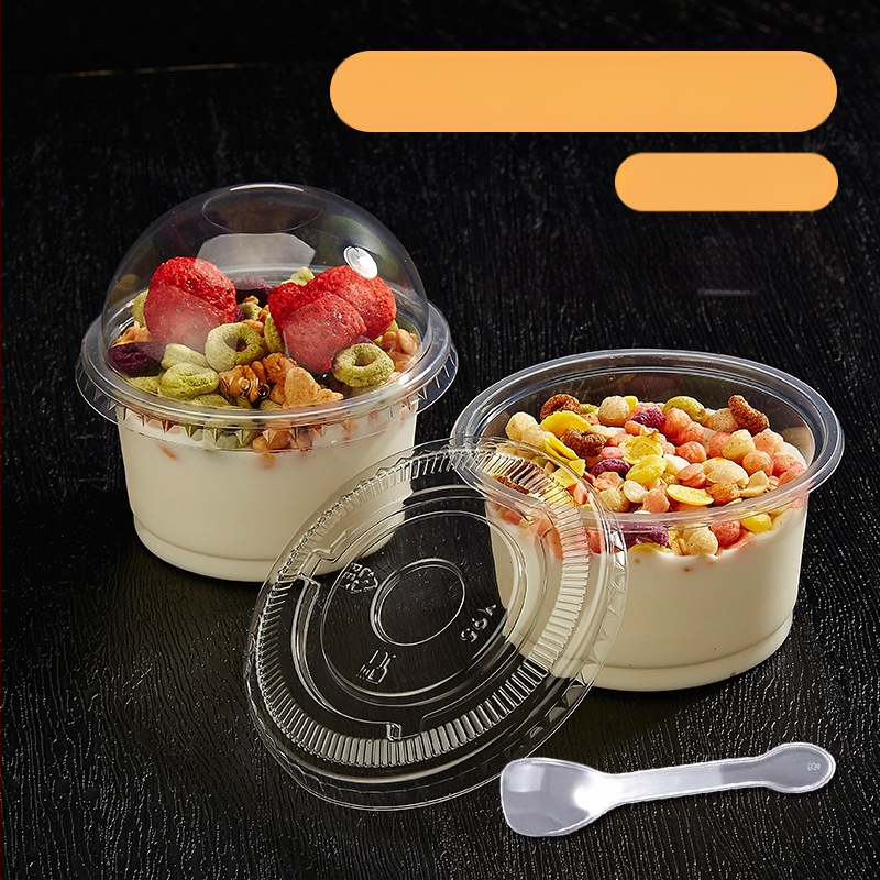 Emperor čaše za puding – jednokratne čaše za desert s poklopcem, kapacitet 201–300 ml, pogodne za puding, žele, jogurt, sladoled, mousse