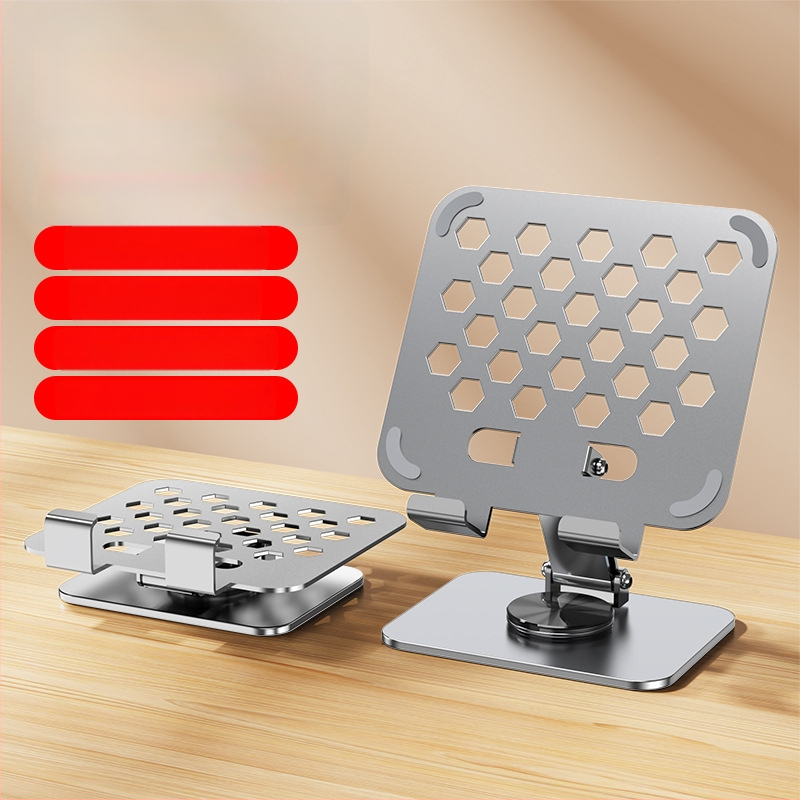 Teljesen fém tablet tartó, állítható magasságú, összecsukható, 360° forgás, iPad-kel kompatibilis