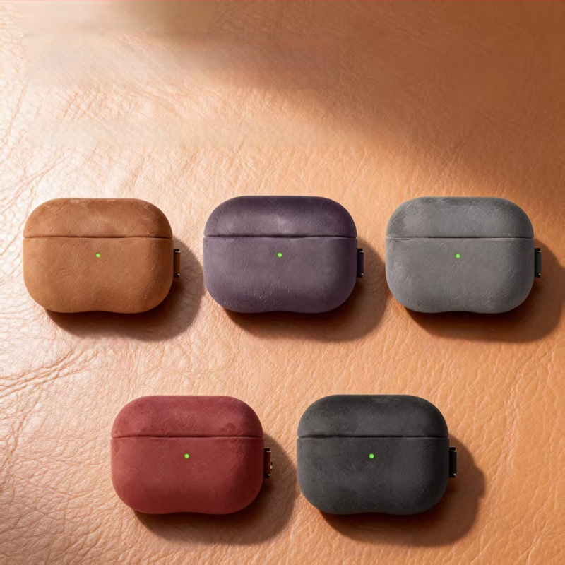 Tvrda futrola za AirPods Pro 3. generacije s imitacijom suede kože, kompatibilna s 2. i 4. generacijom