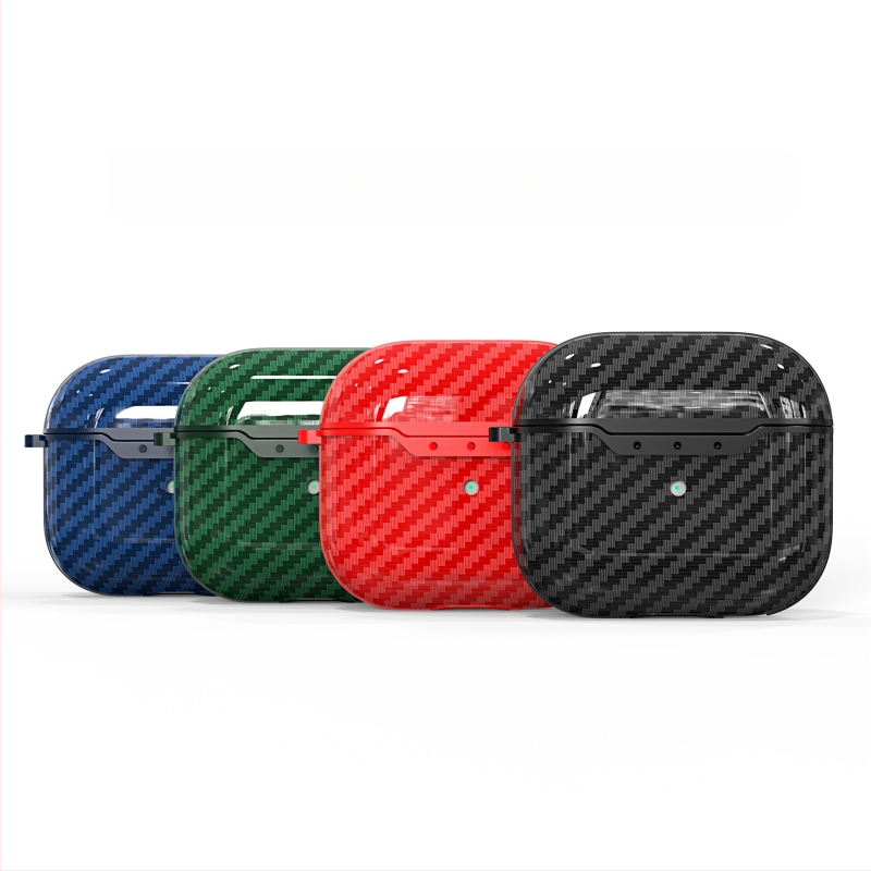Zaštitni etui AirPods Pro 3. generacije s karbonskim uzorkom i bežičnim punjenjem, etui za AirPods 4