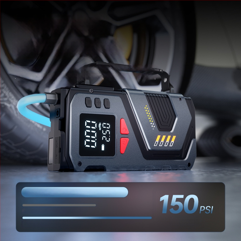 Prijenosni 12V starter za auto s bežičnom pumpom i digitalnim prikazom tlaka u gumama