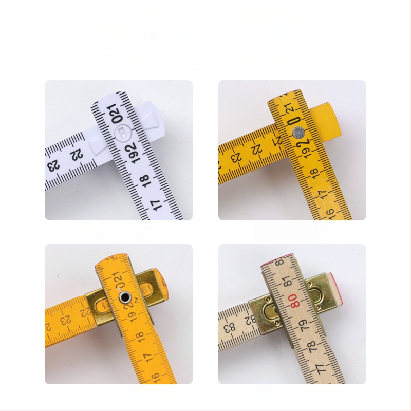 QITE дървена сгъваема линейка, нестандартна форма, двустранна метрична скала, сантиметрова линейка, нетно тегло 105 г