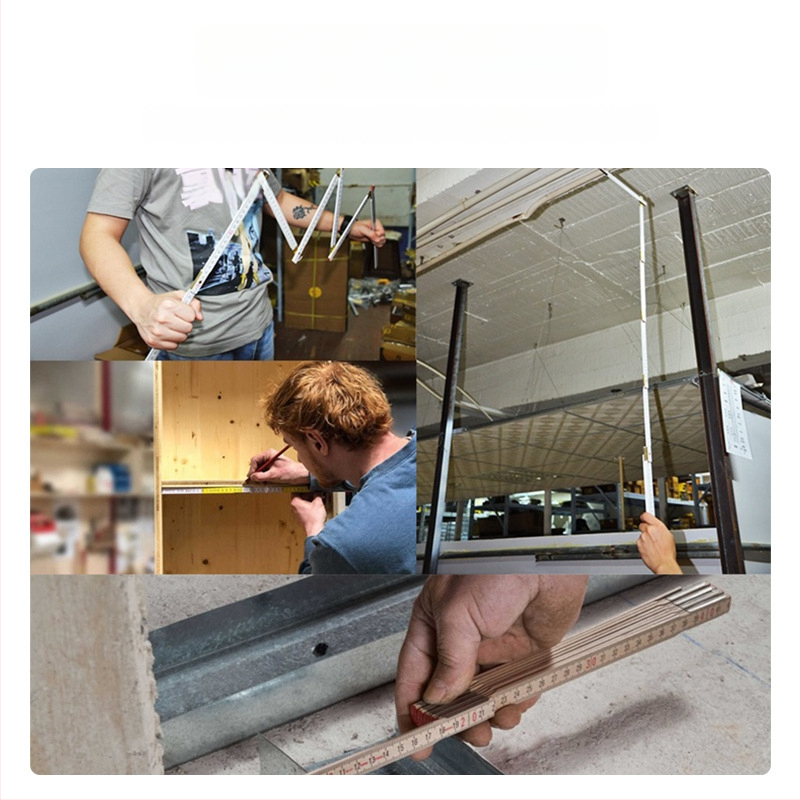 QITE дървена сгъваема линейка, нестандартна форма, двустранна метрична скала, сантиметрова линейка, нетно тегло 105 г