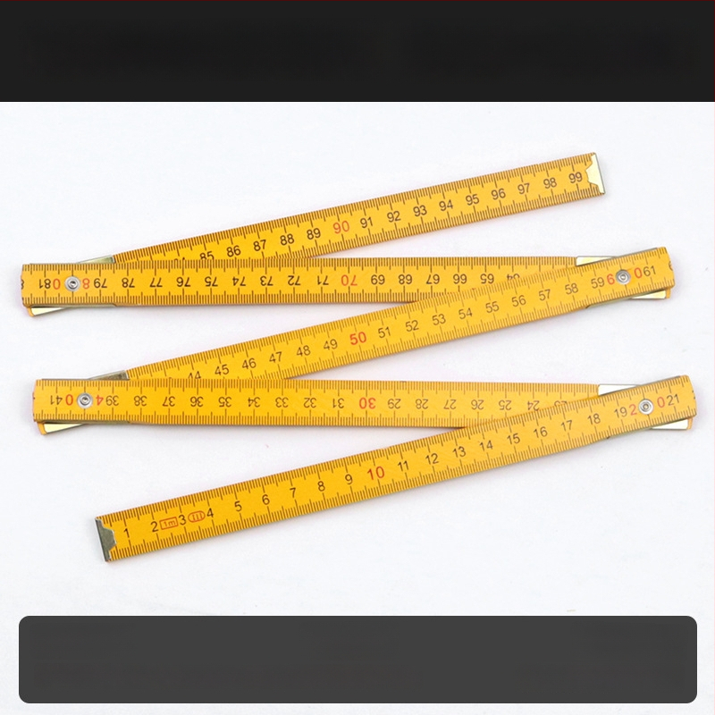 QITE дървена сгъваема линейка, нестандартна форма, двустранна метрична скала, сантиметрова линейка, нетно тегло 105 г