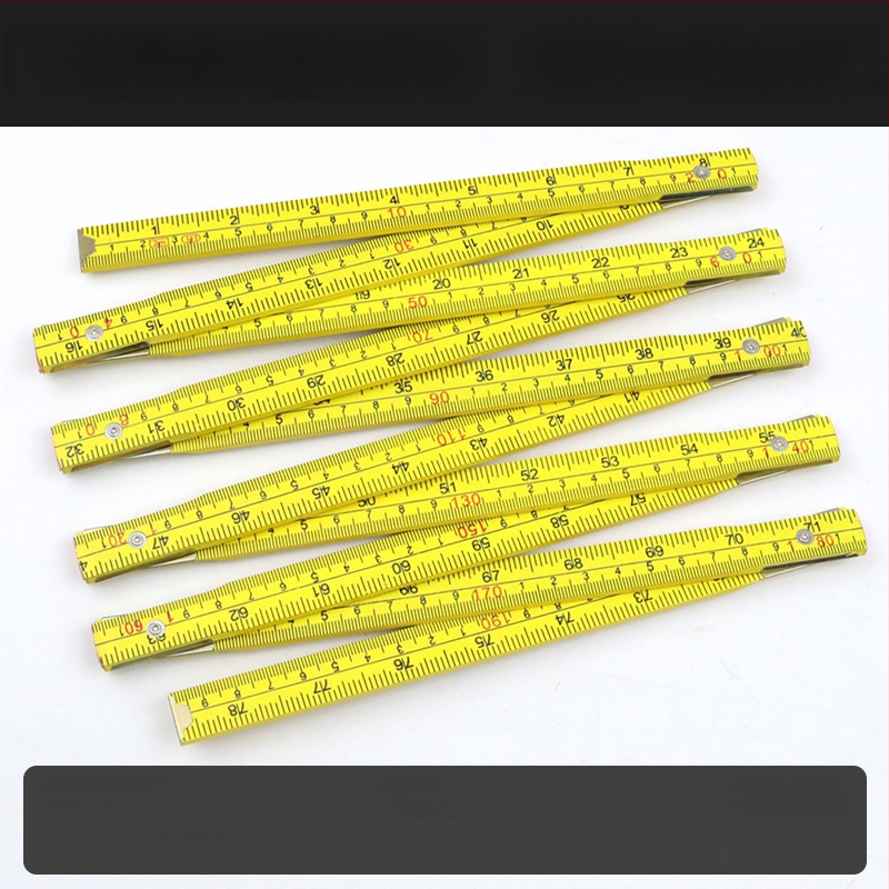 QITE дървена сгъваема линейка, нестандартна форма, двустранна метрична скала, сантиметрова линейка, нетно тегло 105 г