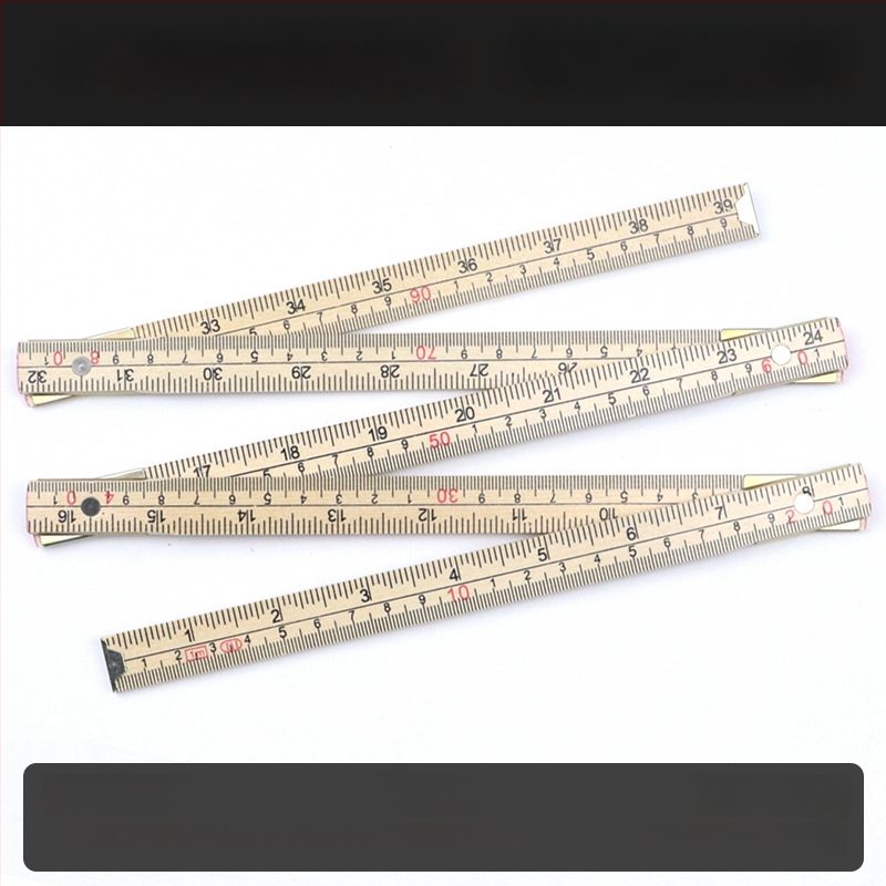 QITE дървена сгъваема линейка, нестандартна форма, двустранна метрична скала, сантиметрова линейка, нетно тегло 105 г