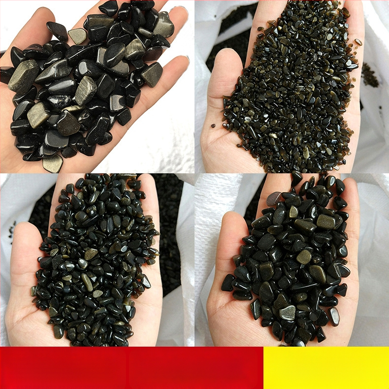 Prirodni zlatni obsidijan šljunak za akvarije, ukrasni kamen za pejzaž u akvariju, dno od obsidijana