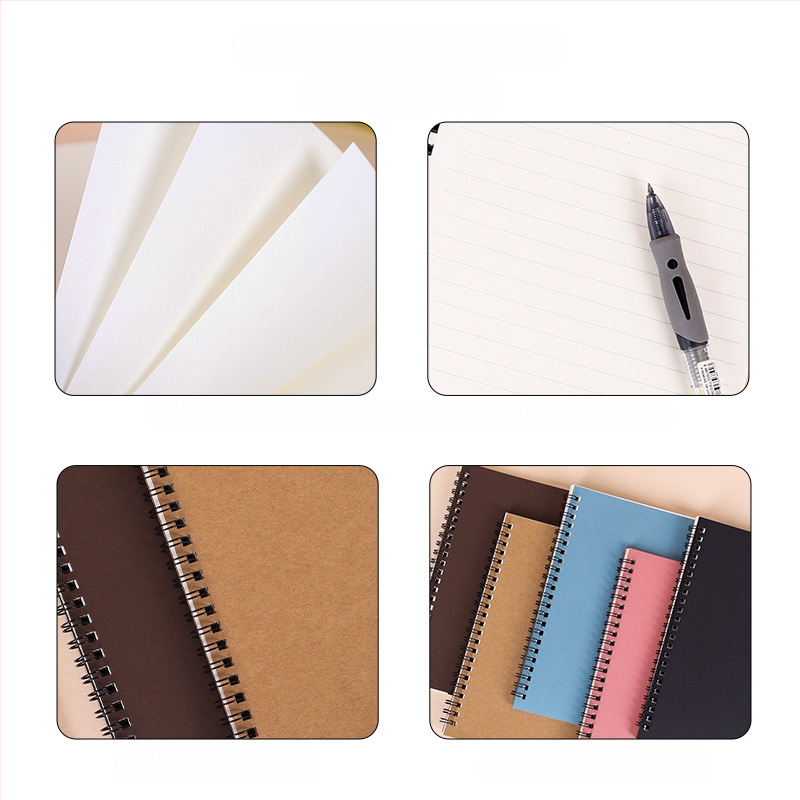 Спирална тетрадка от крафт хартия, серия Kraft paper, 100 страници, хартия 300 г/м², персонализиране