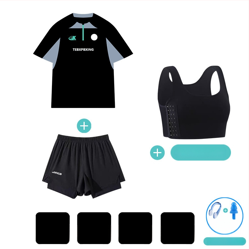 Háromrészes úszóruhaszett UV-védelemmel és gyorsan száradó anyaggal, uniszex, külső nylon és poliészter bélés