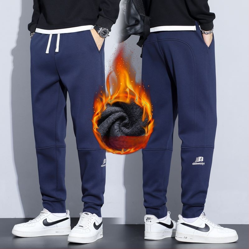 Proljetne muške jogger hlače u korejskom stilu s elastičnim pojasom, cropped duljina, vezeni detalj, casual, pamukova mješavina