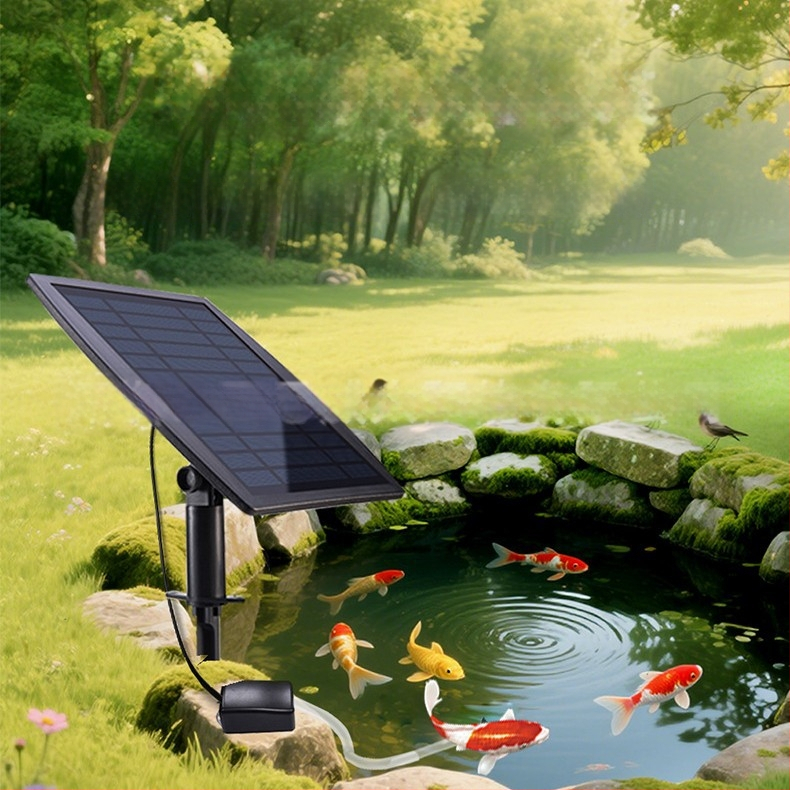 Solarna kompaktna vanjska pumpa za kisik sa ugrađenom baterijom, prenosni aerator velikog protoka za male ribnjake