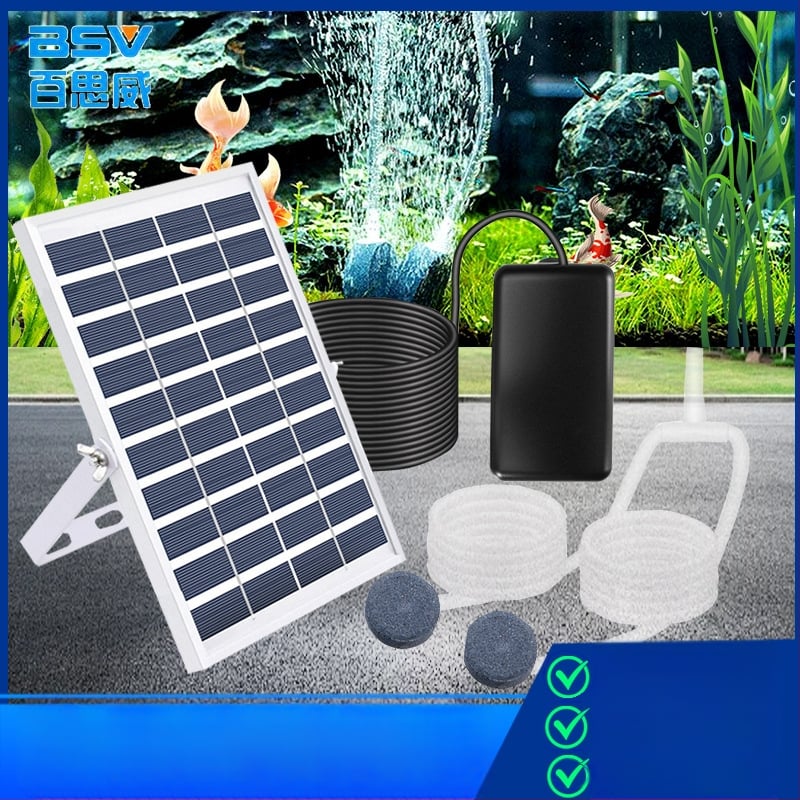 Solarna vanjska pumpa za oksigenaciju za ribnjake i mala vrtna jezera, 5 W oksigenator visoke snage s baterijom