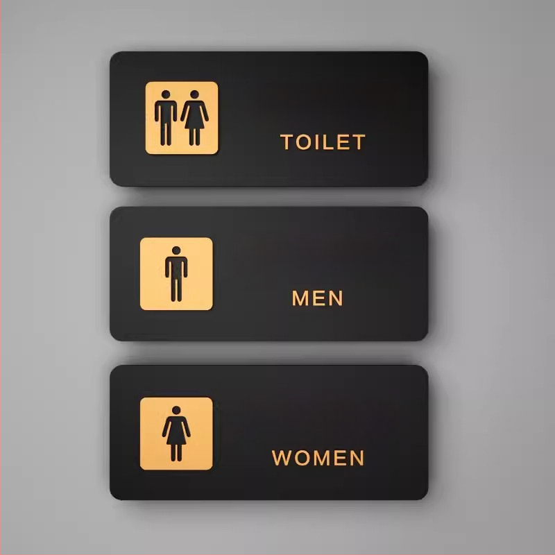 Beilong акрилни табели за тоалетни | самозалепващи, за хотели и домове