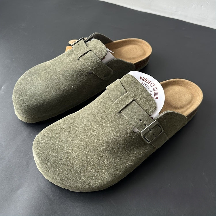 Muške Slip-On cipele u Birkenstock stilu, od kravlje kože, velike veličine, zatvoren vrh, korkov uložak, proljeće-ljeto 2026