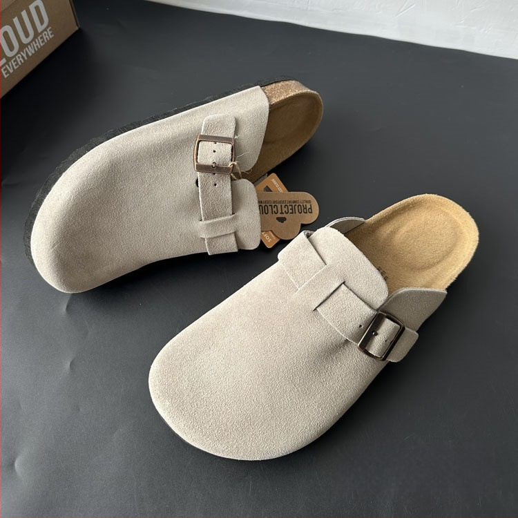 Muške Slip-On cipele u Birkenstock stilu, od kravlje kože, velike veličine, zatvoren vrh, korkov uložak, proljeće-ljeto 2026