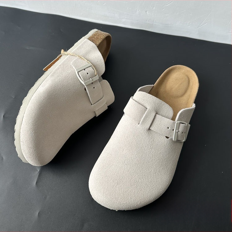 Muške Slip-On cipele u Birkenstock stilu, od kravlje kože, velike veličine, zatvoren vrh, korkov uložak, proljeće-ljeto 2026