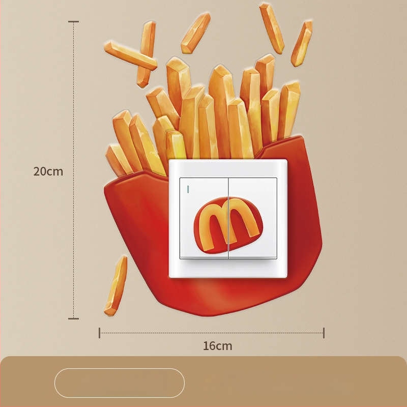 Θήκη δέρματος για διακόπτη Gourmet σειρά — Μοντέρνο μινιμαλιστικό στυλ, Προσαρμόσιμο, Sticker διακόπτη Potato-Chip, για σαλόνι/υπνοδωμάτιο/εστιατόριο
