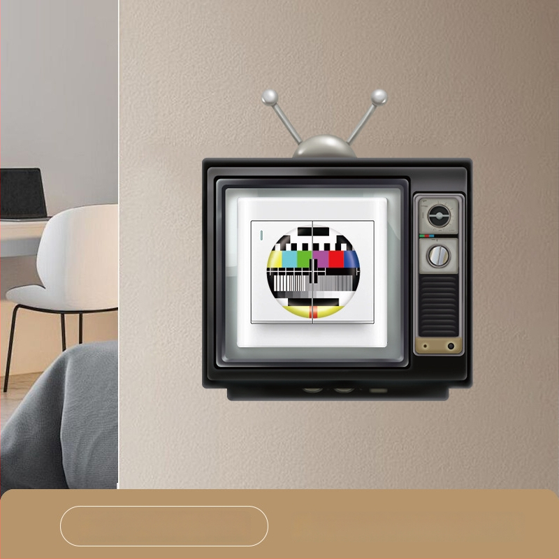 Θήκη δέρματος για διακόπτη Gourmet σειρά — Μοντέρνο μινιμαλιστικό στυλ, Προσαρμόσιμο, Sticker διακόπτη Potato-Chip, για σαλόνι/υπνοδωμάτιο/εστιατόριο