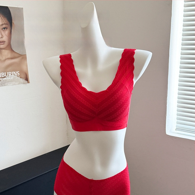 Nylon melltartó szett drót nélküli, 3/4 kosár, vékony formázott kosár, pull-on stílus