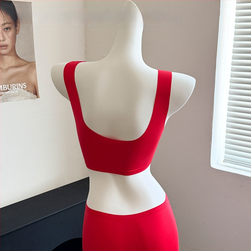 Nylon melltartó szett drót nélküli, 3/4 kosár, vékony formázott kosár, pull-on stílus