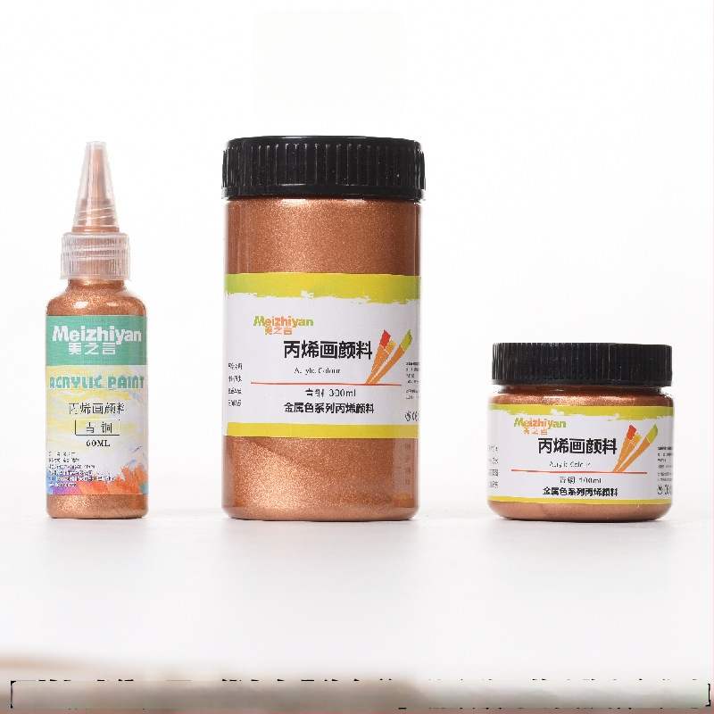 Meizhiyan zlatna metalik perlasto-akrilna boja – 60/100/300 ml, za ručno slikanje na gips i smolu