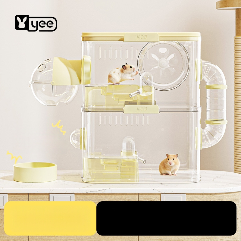 Kavez za hrčka Yee – prozračni blok-stil, dvokatni DIY proširivi, prijenosni, lako za čišćenje, ventilirani