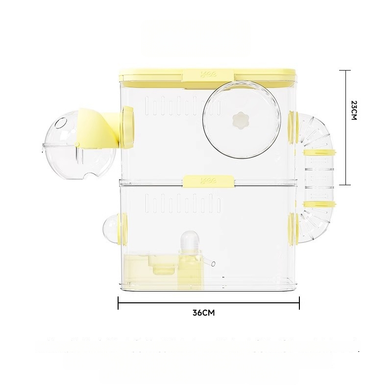 Kavez za hrčka Yee – prozračni blok-stil, dvokatni DIY proširivi, prijenosni, lako za čišćenje, ventilirani