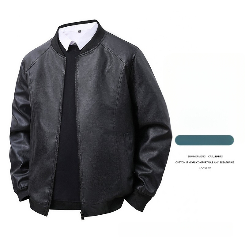 Muška PU kožna jakna – uski kroj, baseball ovratnik, vintage stil, proljeće i jesen
