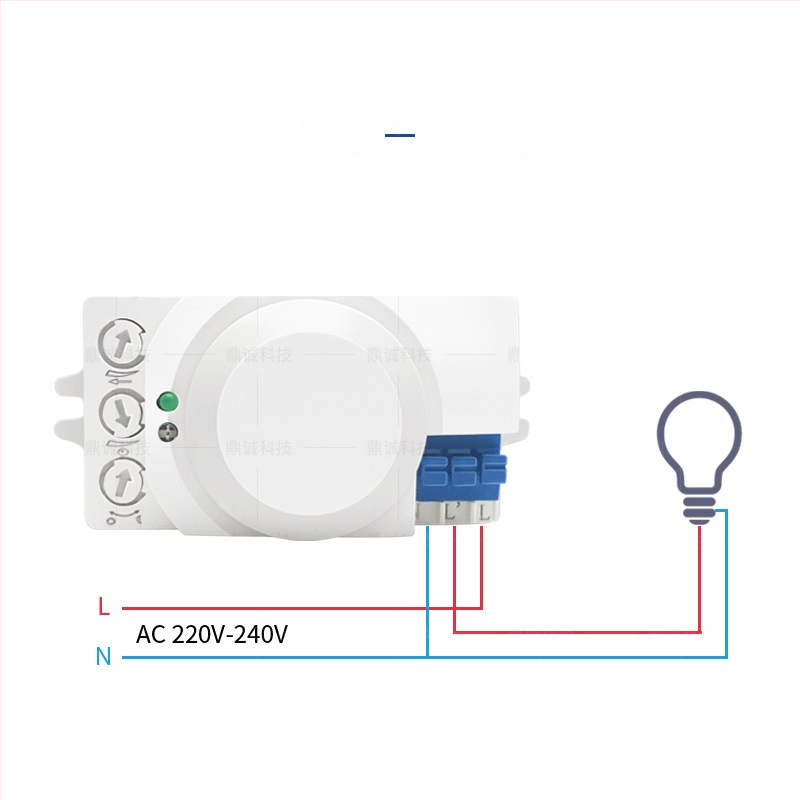 Greenway 5.8G μικροκυμάτων ραντάρ αισθητήρας, κατάλληλος για εσωτερικό/εξωτερικό φωτισμό, διαδρόμους, σχολεία, εμπορικά κέντρα, πάρκινγκ και αποθήκες; ρυθμιζόμενη καθυστέρηση 8 δευτερόλεπτα–12 λεπτά; τάση AC100-240V / DC12-24V; CE