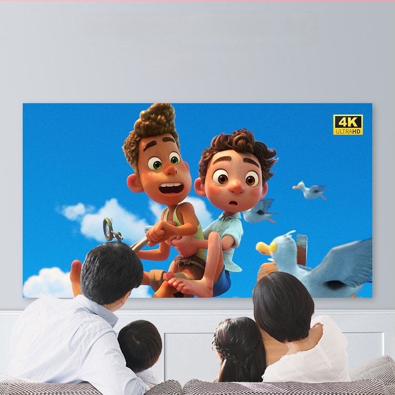 Összecsukható fém vetítőképernyő otthoni használatra, lyukmentes, HD