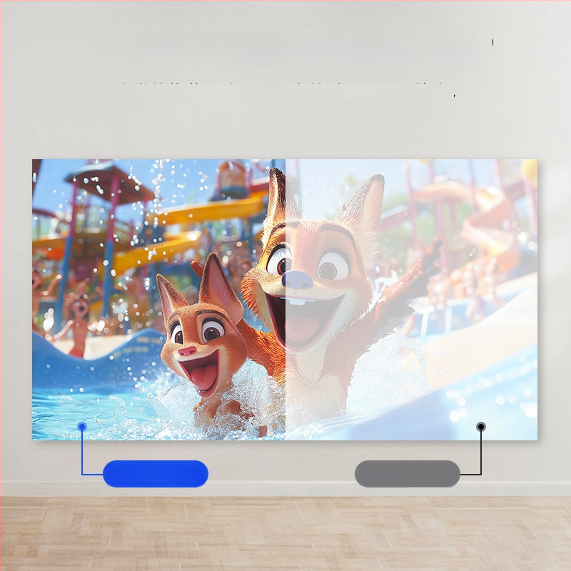 Összecsukható fém vetítőképernyő otthoni használatra, lyukmentes, HD