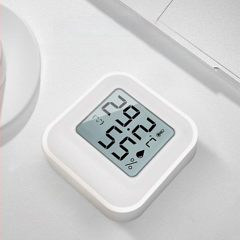 Вътрешен мини измервател на температура и влажност за домашна употреба, резолюция 1, точност температура ±0,5°C, влажност ±3%, захранване с батерия тип бутон 1,5V