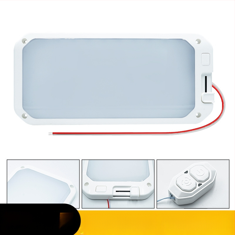 LED stropno svjetlo za kamp prikolice i RV, trobojno podesivo, daljinsko upravljanje, unutarnje stropno svjetlo, 15W, 1200lm, nježno svjetlo za čitanje