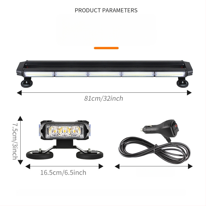 Automobilsko COB krovo LED svjetlo - četverostrano upozoravajuće LED svjetlo, 12-24V, 66W, model 314-5