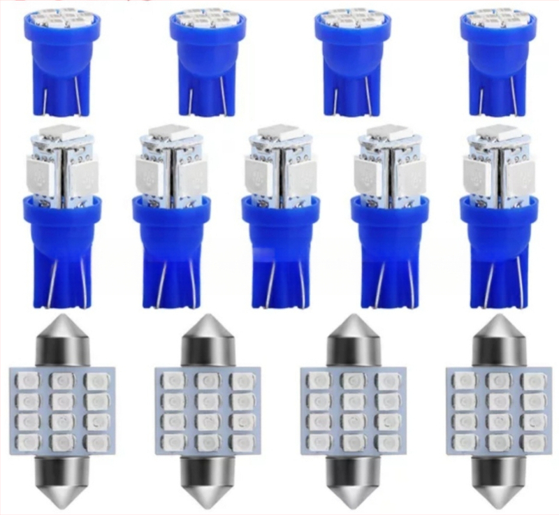 13-dijelni LED set za auto – unutarnje svjetlo za čitanje, osvjetljenje kabine i svjetlo za registracijsku pločicu, 12 SMD 1206