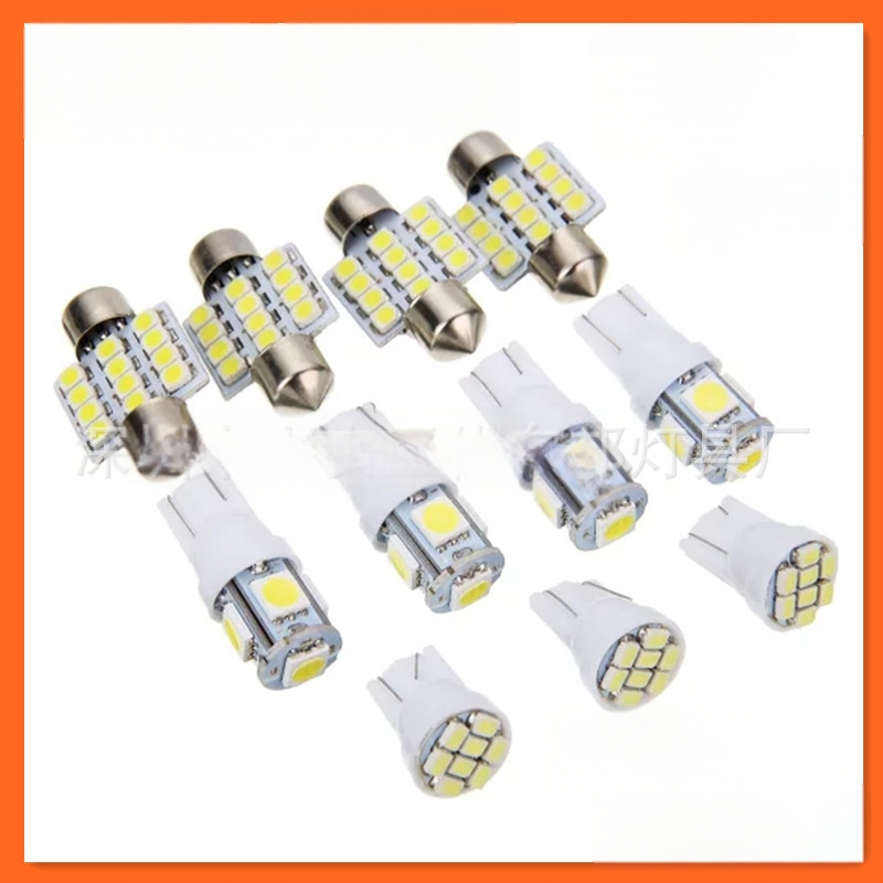 13-dijelni LED set za auto – unutarnje svjetlo za čitanje, osvjetljenje kabine i svjetlo za registracijsku pločicu, 12 SMD 1206