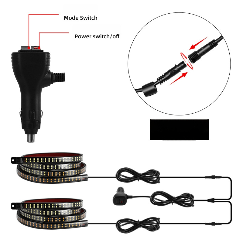 12V stražnje upozoravajuće svjetlo za auto, bočno svjetlo kamiona, dvostruki red LED, svjetlo pedale i rub vrata za pikap