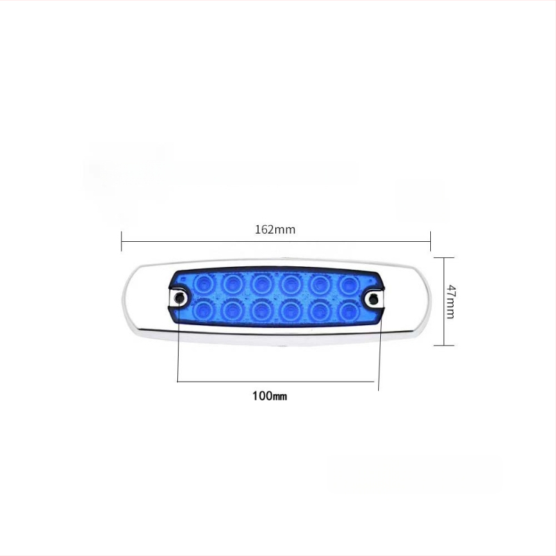 12 LED bočne svjetiljke za kamion s blještavim elektroplatiranim završetkom, od nehrđajućeg čelika za kamione i prikolice