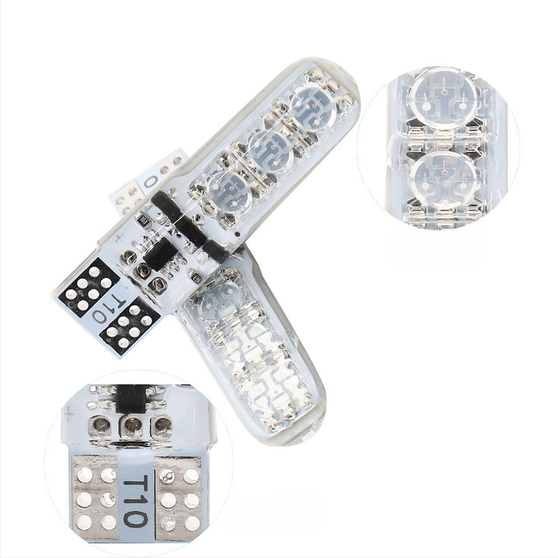 RGB svjetlo za registarsku pločicu automobila, silikon, T10 baza, LED 5050-6SMD, višebojno treptanje