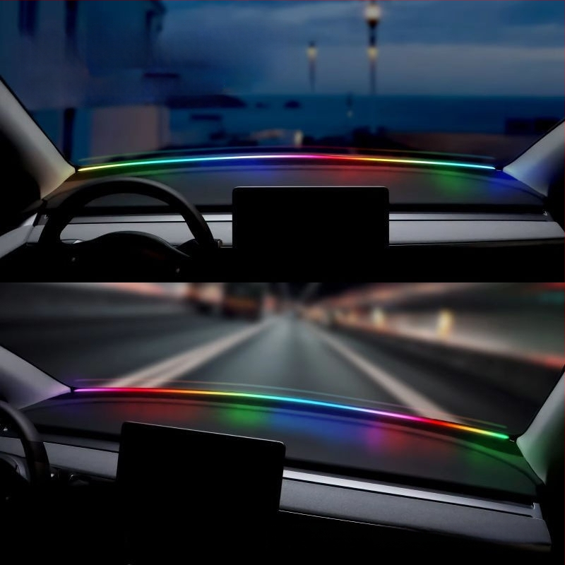 Nova USB automobilska ambijentalna svjetlost za instrument ploču – omotavajući LED silikon svjetlo za vjetrobransko staklo