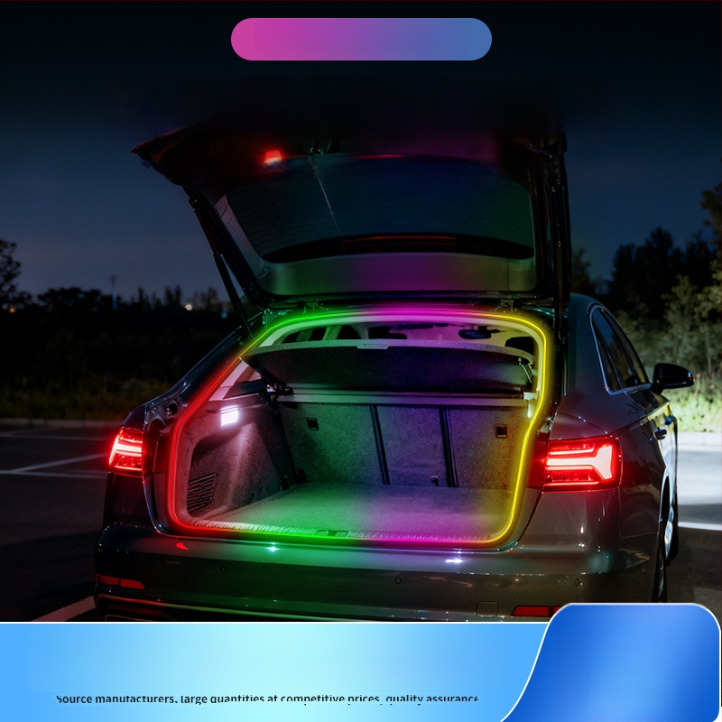 LED ambijentalne rasvjete za prtljažnik automobila, upravljane aplikacijom, šarene dekorativne rasvjete stražnjeg otvora.