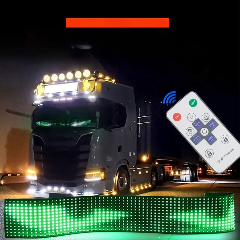 LED dinamični fleksibilni zaslon Đavolje oko za kamione – ultra tanka naljepnica za prozor automobila, svjetlo za upozorenje